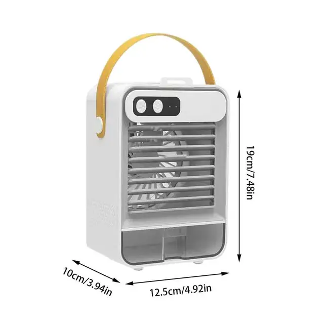 Hordozható Léghűtő 3 Sebességű Usb-Töltés Párologtató Hűtő Levegő Párásító Szépség Tükörrel Asztali Dájs Ac Ventilátor - Image 6