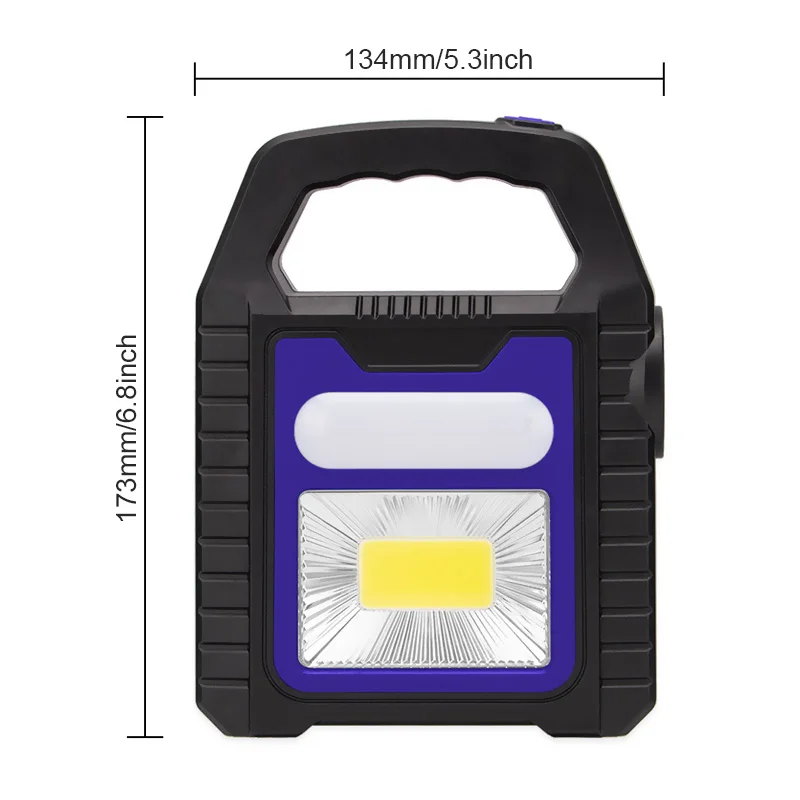 ZK20 Portable Solar Lantern COB LED Work Lamp Waterproof Emergency Spotlight USB Rechargeable Handlamp Outdoor Hiking Camping
