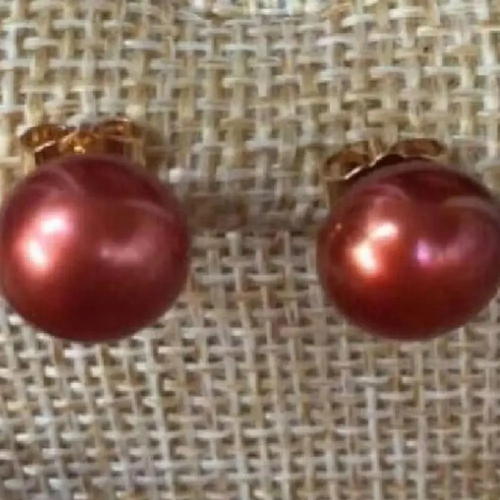 거대한 AAA 12-11mm 완벽한 남해 붉은 진주 댕글 여성 귀걸이, 14K 골드 무료 배송 상품