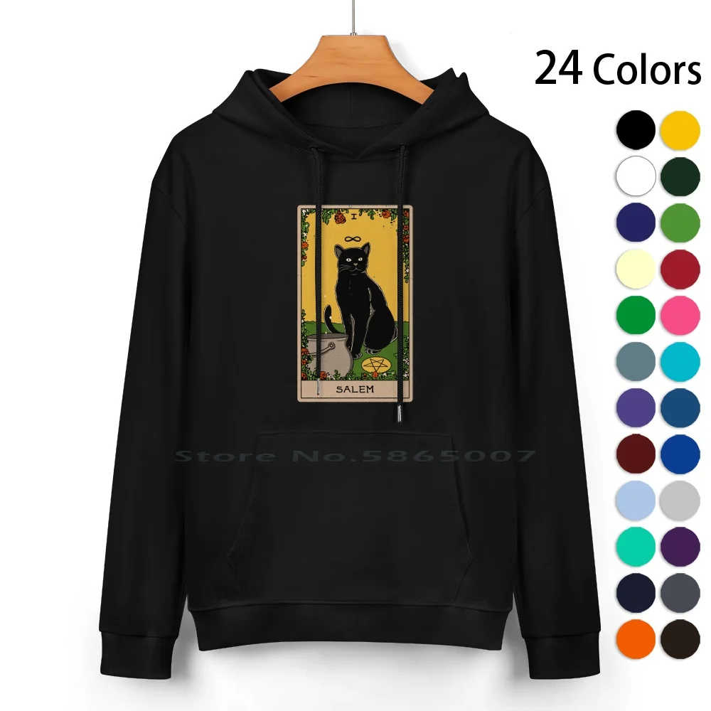 

Salem Pure Cotton Hoodie Sweater 24 Colors Cats Pet Kitten Kitty Magical Spell New Age Witches Yoga Funny Cute Pop Culture