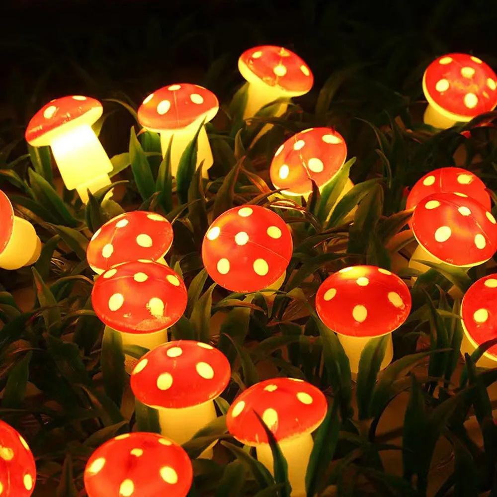 

DC5V USB mushroom shape waterproof LED String holiday decoration small colored lights courtyard garden landscape grow light