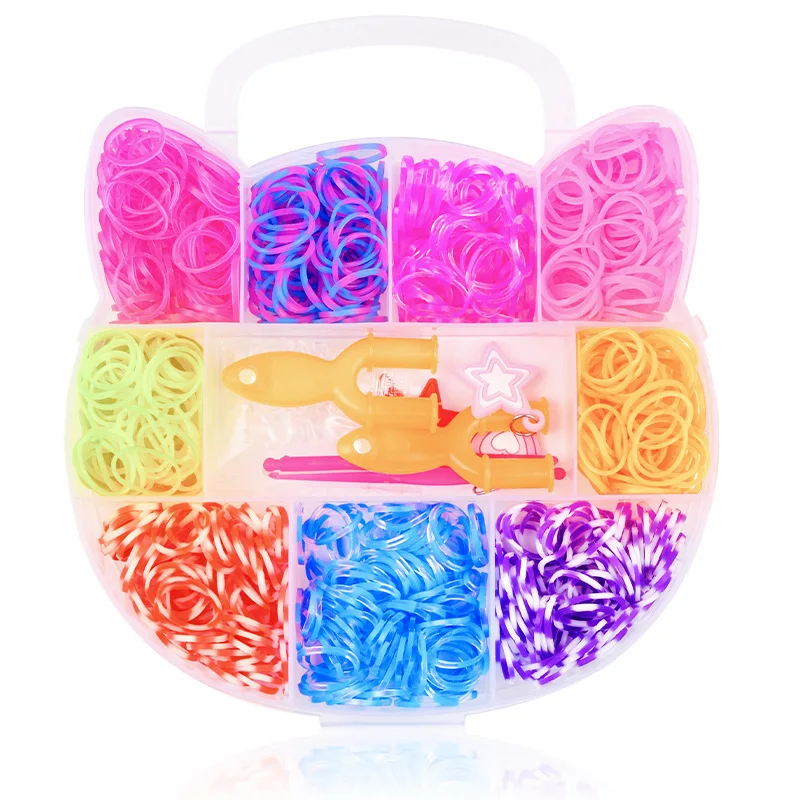 Loom band weaver kit loom band kit rubber band bracelet kit jewellery making kit friendship bracelet making kit 600pcs Rubber Bands Creative Colorful Loom Band Set Rainbow Bracelet Making Kit DIY Woven Bracelets Craft Toys For Girls Gifts