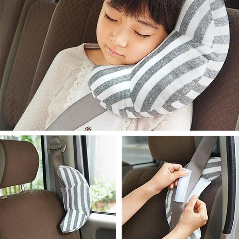 Children's Car Pillow Shape Neck Headrest Pad Baby Car Seat Belt Pillow Children's Shoulder Seat Belt Headband Support auto seat head support