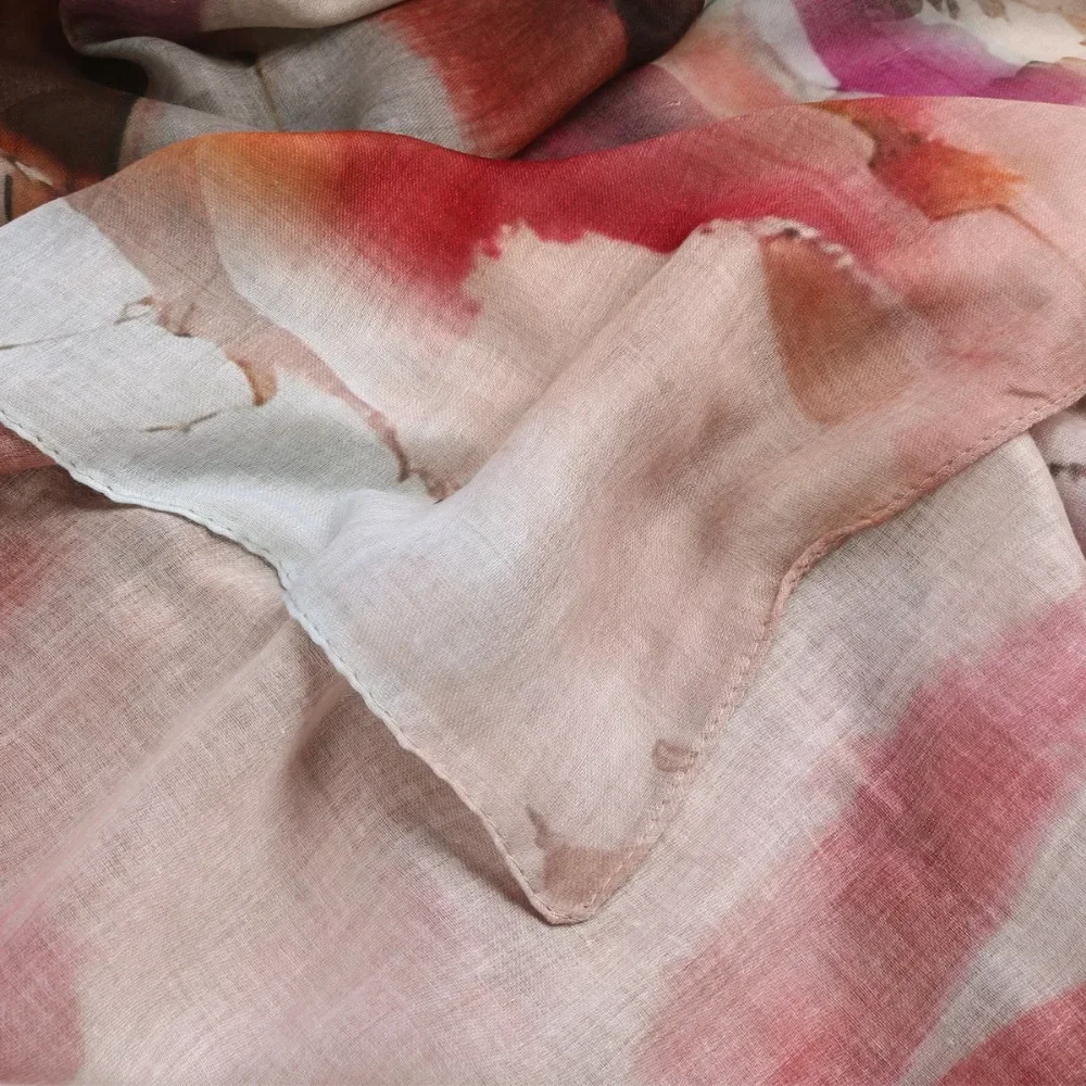 Watercolor Hijab Tie-Dye Cotton Scarf Arabian Foulard Femme Hijab Long Scarf Turkish Turbans Women Ropa Africana Mujer female head wraps hijab headscarf shawl scarf head scarf muslim headwear