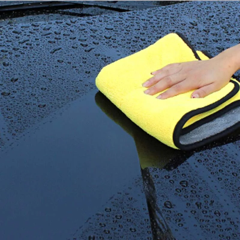 Microfiber Cleaning Towel  Super Absorbent Thicken Soft Drying Cloth Car Body Washing Towels Double Layer Clean 2