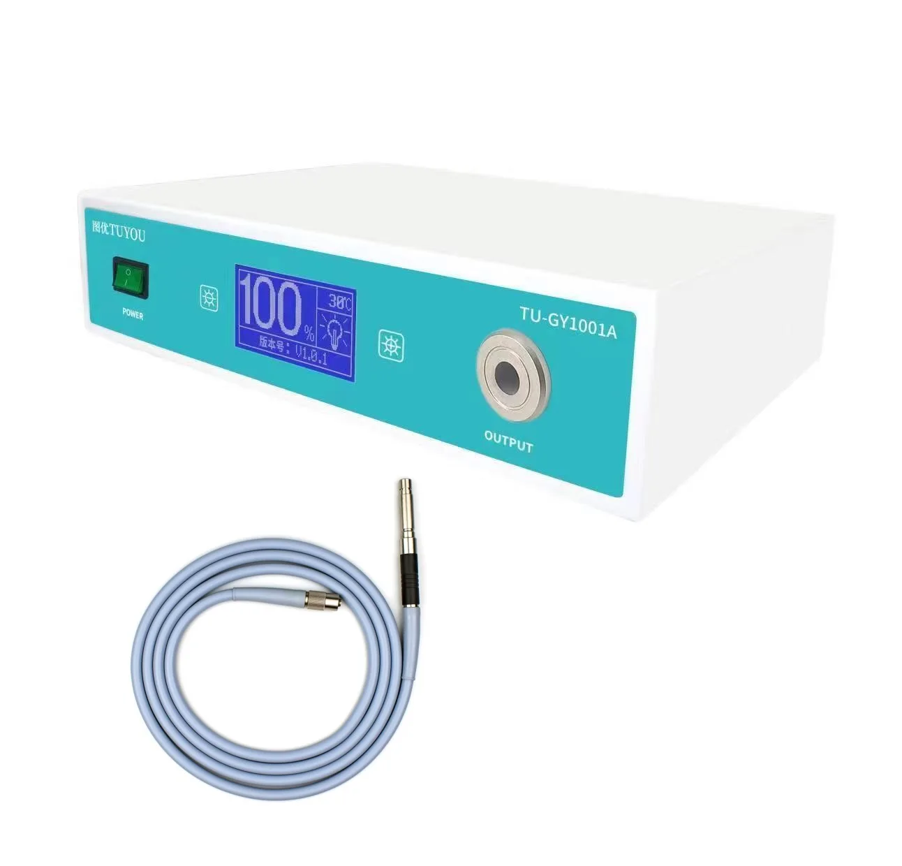 

New Arrive 100W Endoscope Cold LED Medical Light Source with Optic Fiber Cable for Surgical Laparoscope