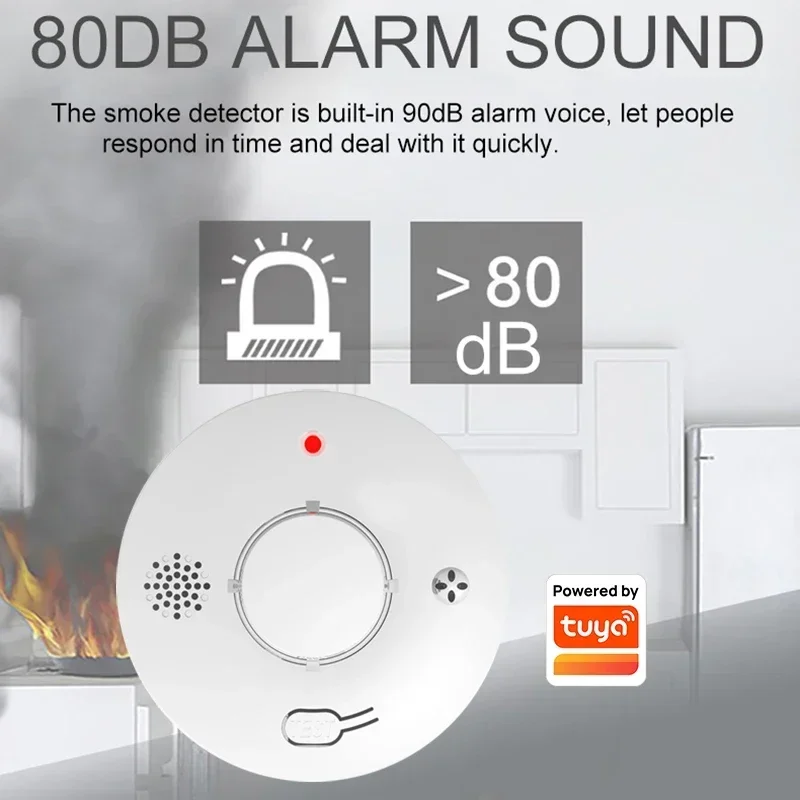Tuya WiFi Zigbee Smoke Alarm For Home Security