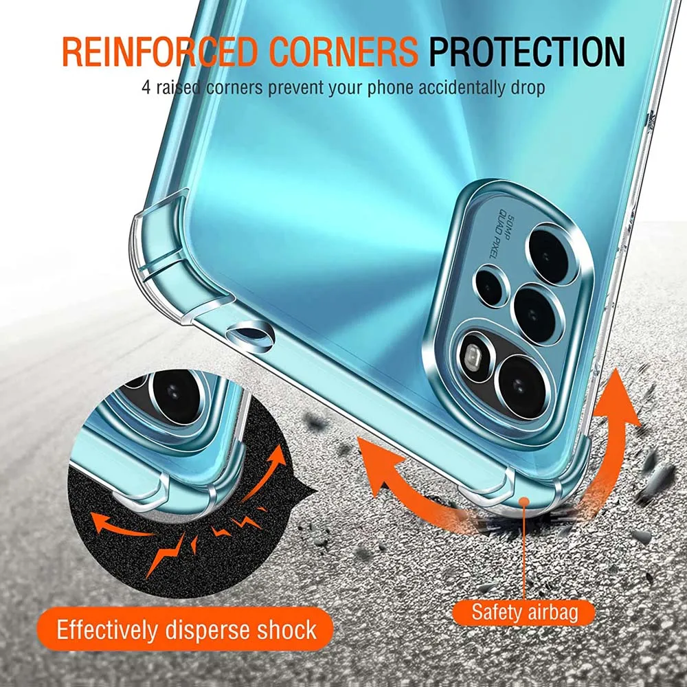 Phone Case Phone Protector Cover 1.5MM Thick Air-Bag Clear Case For Motorola Moto G10 G20 G30 P40 Power G13 G14 G31 G41 G60 G54 5G Brazil Shockproof Back Cover