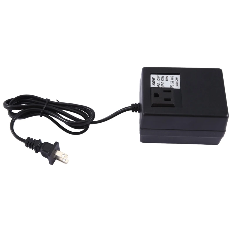 

110V To 220V 250W Multifunction Convenient Practical Portable Power Transformer With US Plug Easy Install