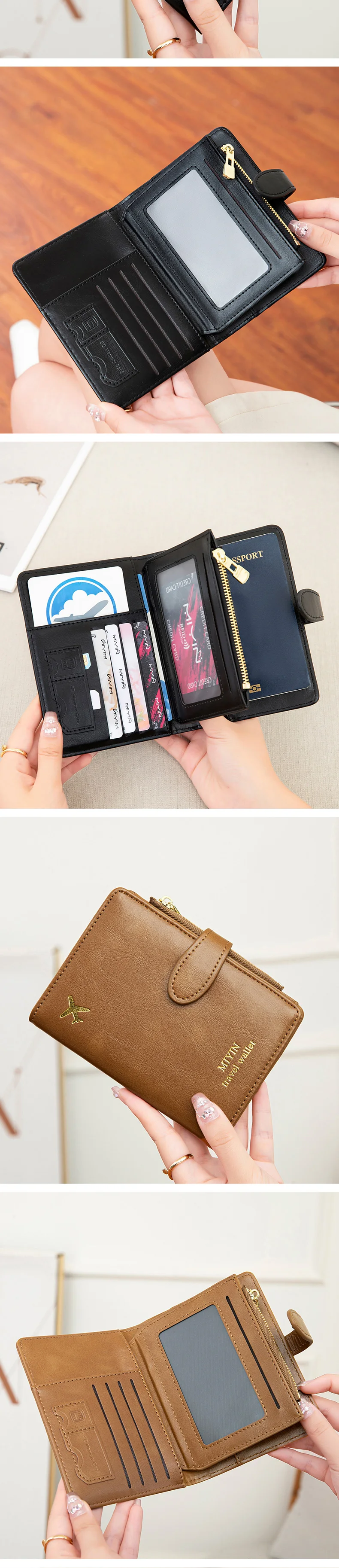 Reisepasshülle mit Flugzeugmuster, multifunktional, für Ausweis, Bankkarte, RFID, Reisepass-Clip, PU-Leder, Brieftaschenhülle, Reisezubehör – Detail 6