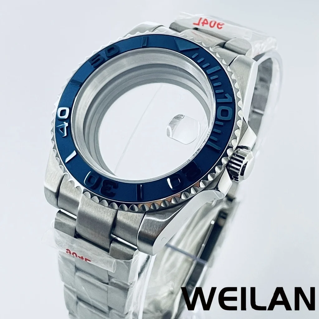 Silver Watch Case with Ceramic Bezel and Sapphire Crystal