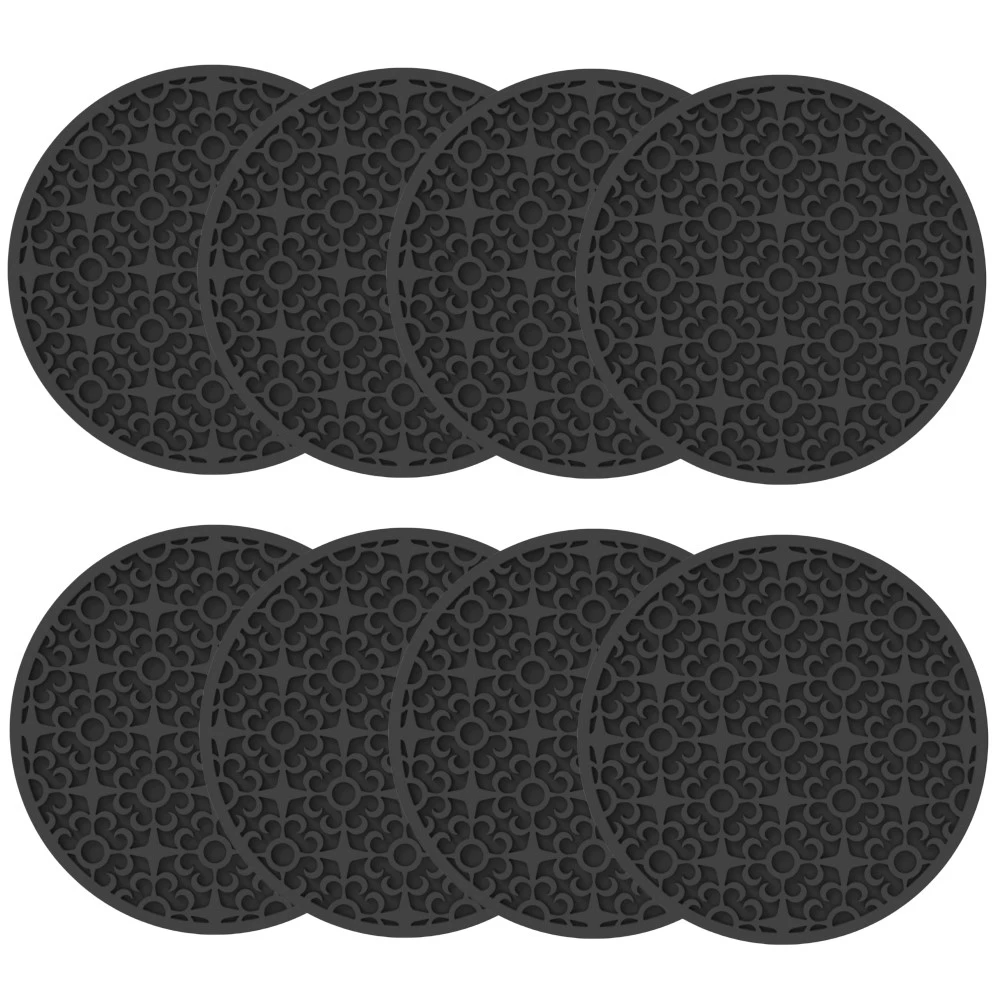 

8Pcs 10cm Silicone Drink Coasters Drinks Cup Mat Pad Multifunction Heat Resistant Mat Table Placemat Coffee Tea Pad Kitchen Tool