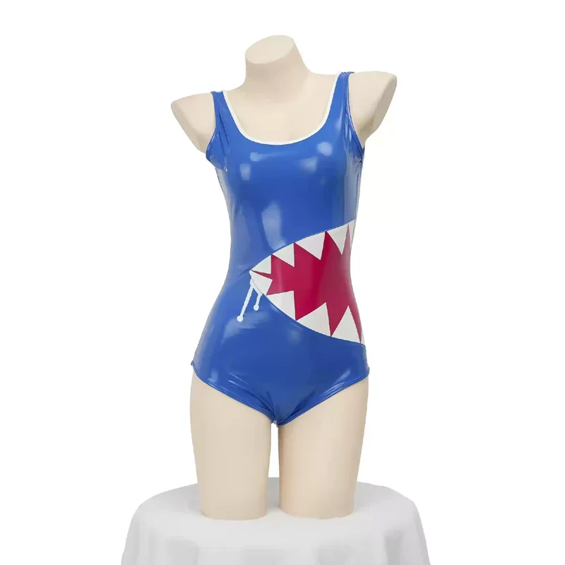Vtuber Gawr Gura Cosplay Swimsuit Shark Sukumizu Swimwear Student Girl Lenther Tight Bodysuit Swimsuit Bathing Suit