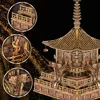 Piececool 3D Metal Model Kits Gilt Bronze Pagoda Building 3d Puzzle DIY Toys Creative Gifts Assembly Jigsaw for Home Decoration 3