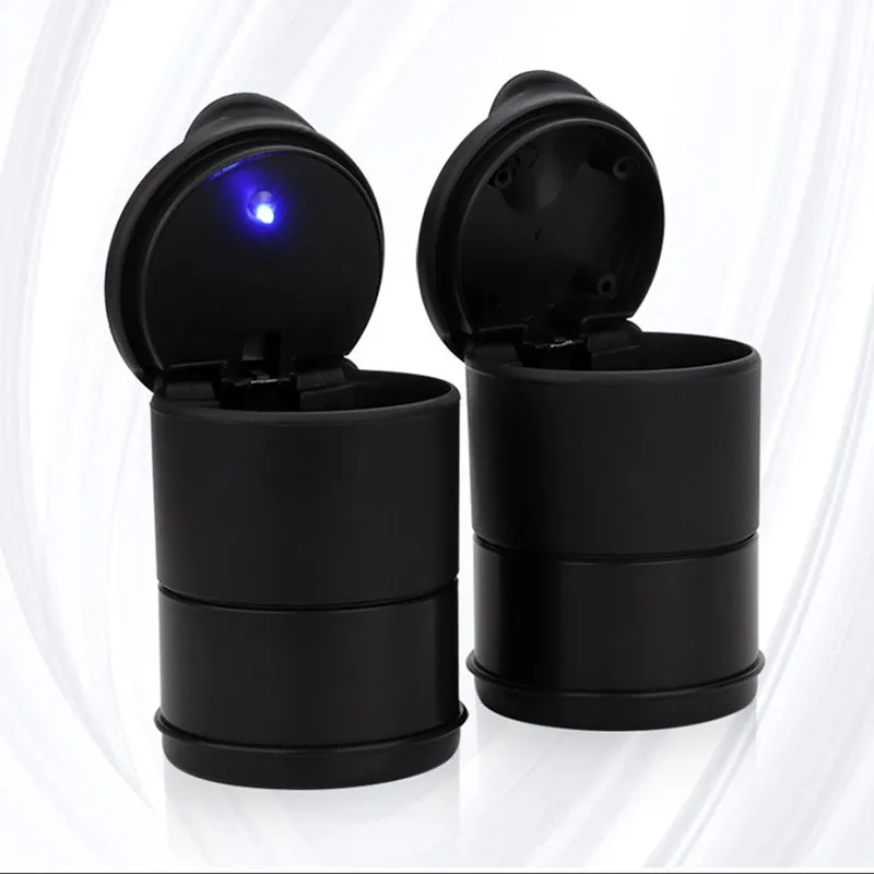 Car Portable Ashtray Holder Plastic Cup Flame Retardant Cigarette LED Ashtray Storage Case for Auto Home Smoking Accessory 2PCS car ashtray