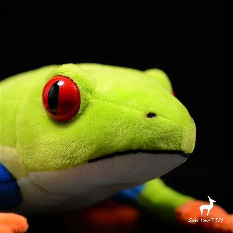 Red Eye Tree Frog High Fidelity Cute Plushie Poison Dart Frog Plush Toys Lifelike Animals Simulation Stuffed Doll Kawai Toy Gift 5