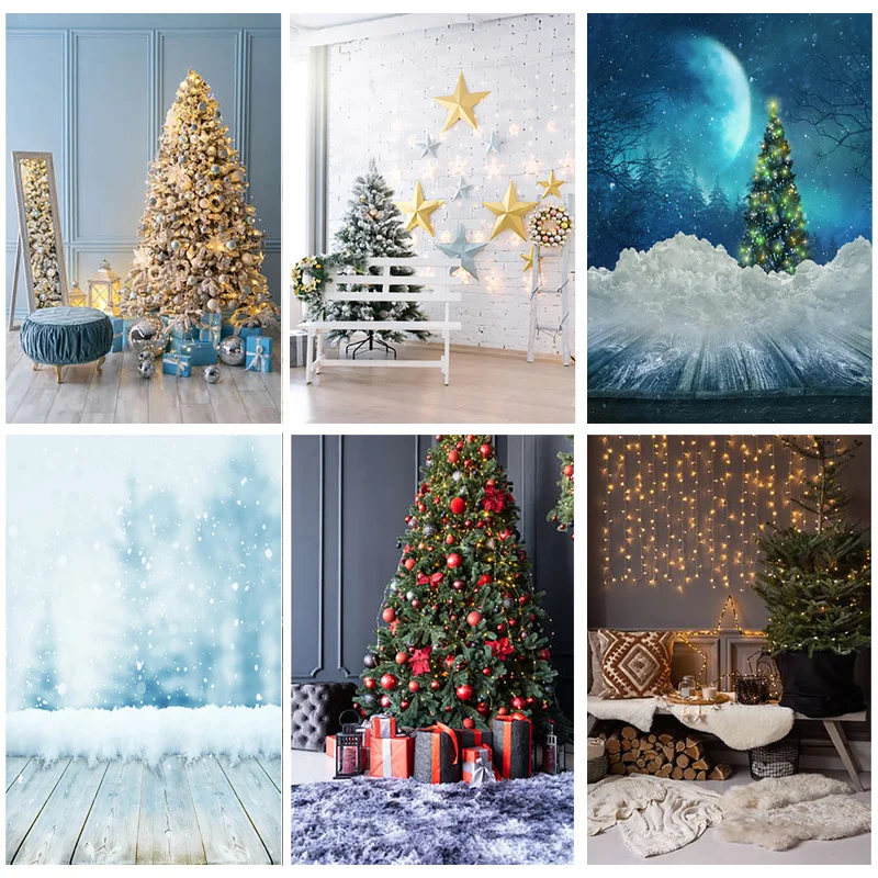 

Christmas Theme Photography Background Christmas tree Fireplace Portrait Backdrops For Photo Studio Props 22722 SD-05