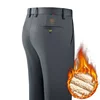 Fit Straight Men's Winter Pants Warm Fleece Thick Classic High Waist Business Casual Pants Youth Trousers 40 6
