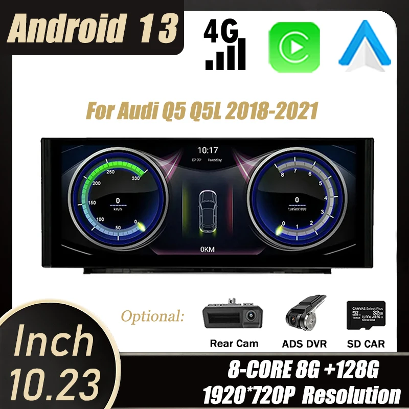 

For Audi Q5 Q5L 2018-2021 12.3 Inch Android 13 Car Radio Video Multimedia Player GPS Navigation Camera Wifi Carplay IPS Screen