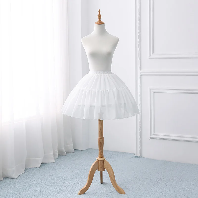 

New Style Petticoats for Wedding Party Dress 2 hoops Bridal Evening Underskirt White/Black Vintage Lolita Cosplay Crinoline