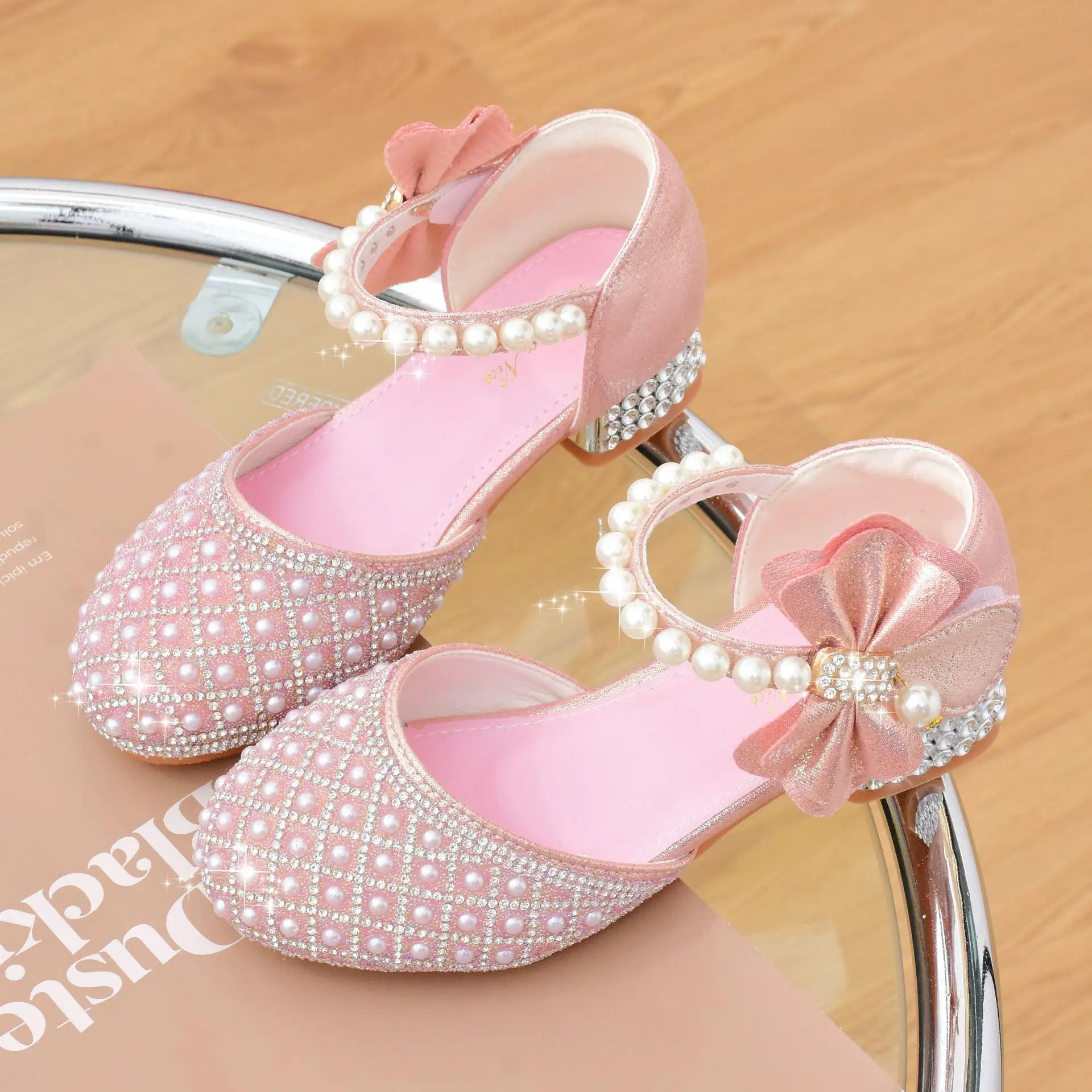 Girls Rhinestone Princess Party Shoes 2