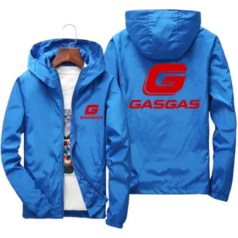 Motorcycles GasGas Spring and autumn men's hooded coat jacket casual atmosphere thin men's coat street clothing jacket fishing