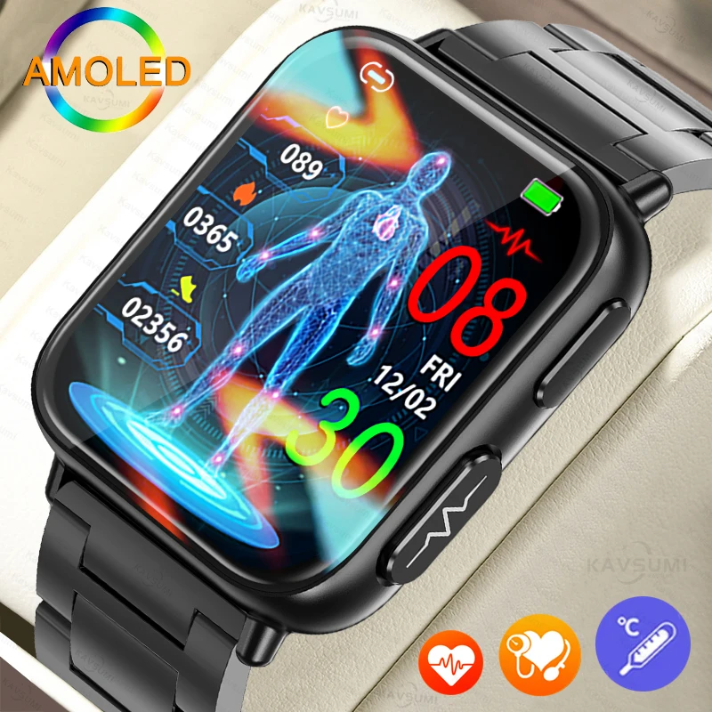 2023 New Ecg+ppg Smart Watch Men Health Blood Sugar Heart Rate Blood