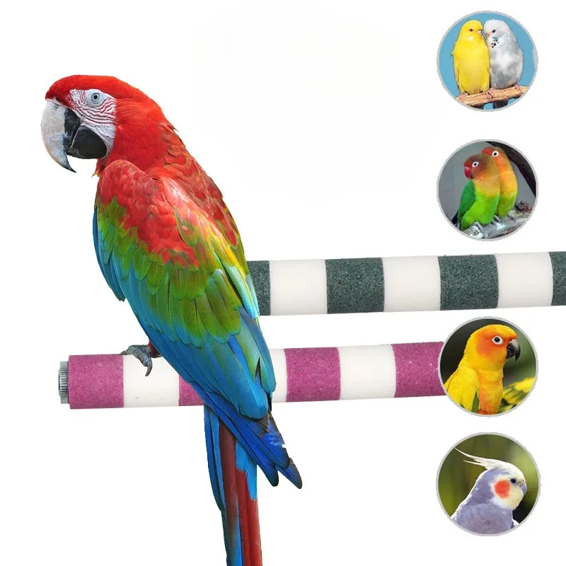 Bird Cage Accessories 16cm Bird Claw Beak Grinding Bar Standing Stick Parrot Station Pole Bird Supplies Parrot Grinding Stand Claws Cage Accessories