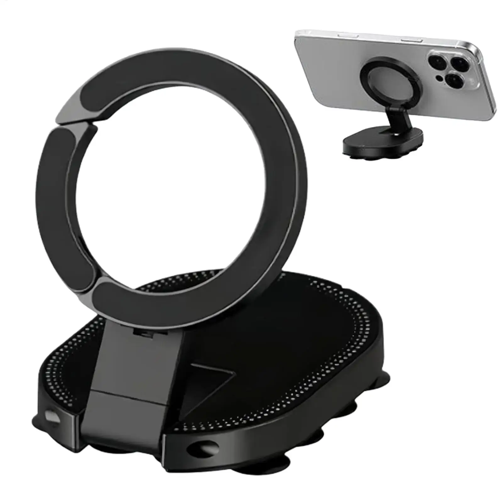 Universal Magnetic Phone Mount with 360° Adjustable Suction Cup for Car, Home, Travel, and Gym