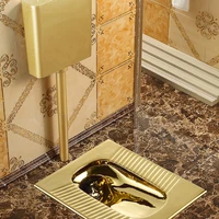 Gold Toilet Flushing Cistern Set Ceramic Toilet Anti-Blocking Deodorant Concealed Squat Toilet Potty Chair 1