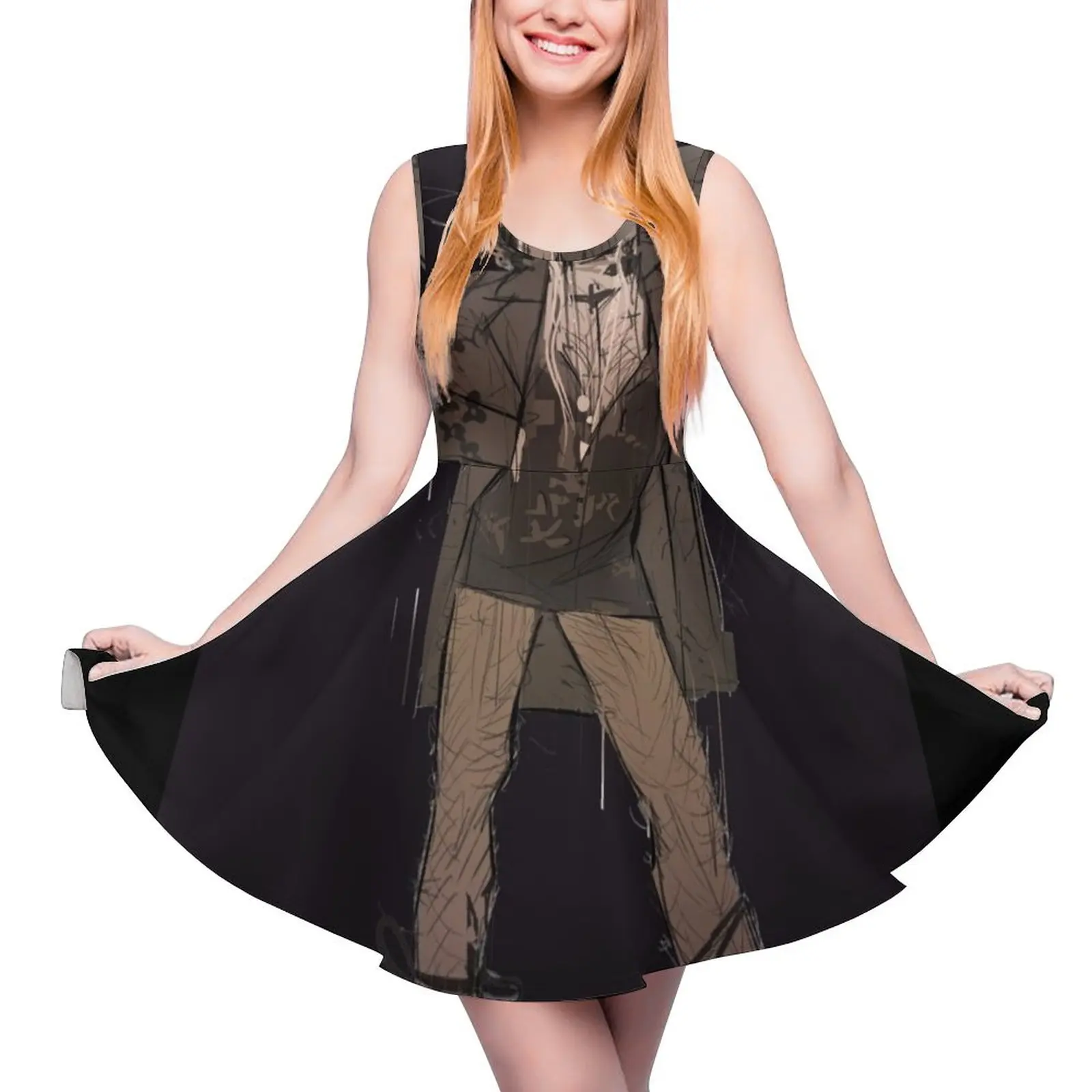 

cool girl Round Neck Dress women's clothing korea stylish Party dresses for women