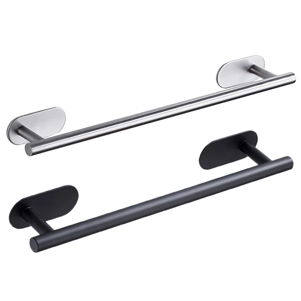 ผ้าเช็ดตัวผู้ถือสแตนเลส Self กาวผ้าเช็ดตัวไม่มีเจาะผ้าเช็ดตัวครัวแขวนผนังฮาร์ดแวร์ห้องน้ําสําหรับ Home 1