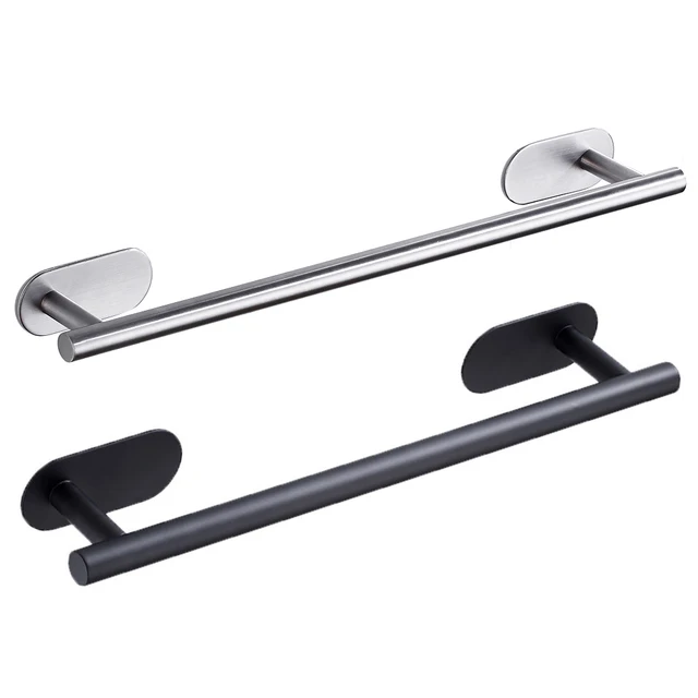 ผ้าเช็ดตัวผู้ถือสแตนเลส Self กาวผ้าเช็ดตัวไม่มีเจาะผ้าเช็ดตัวครัวแขวนผนังฮาร์ดแวร์ห้องน้ําสําหรับ Home 1