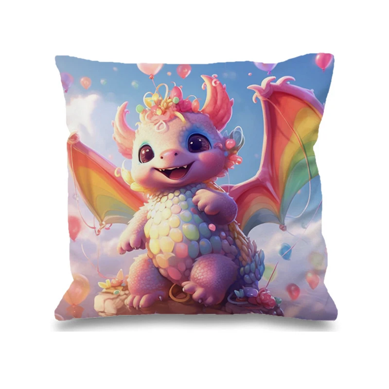 

Pillow Cases Decorative Little Wyvern Covers Car Decoration Pillows Pilow Sofa Cushion Cover Fall Bed Pillowcases 50x50 Throw