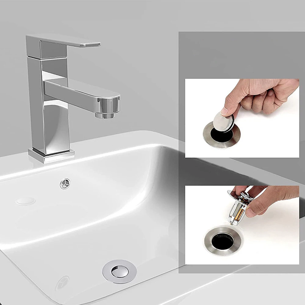 2 Filtres De Vidange D'Évier Pop-Up En Inox - Bouchon Avec Filtre à Cheveux, Pour Lavabo Ou Douche - 4