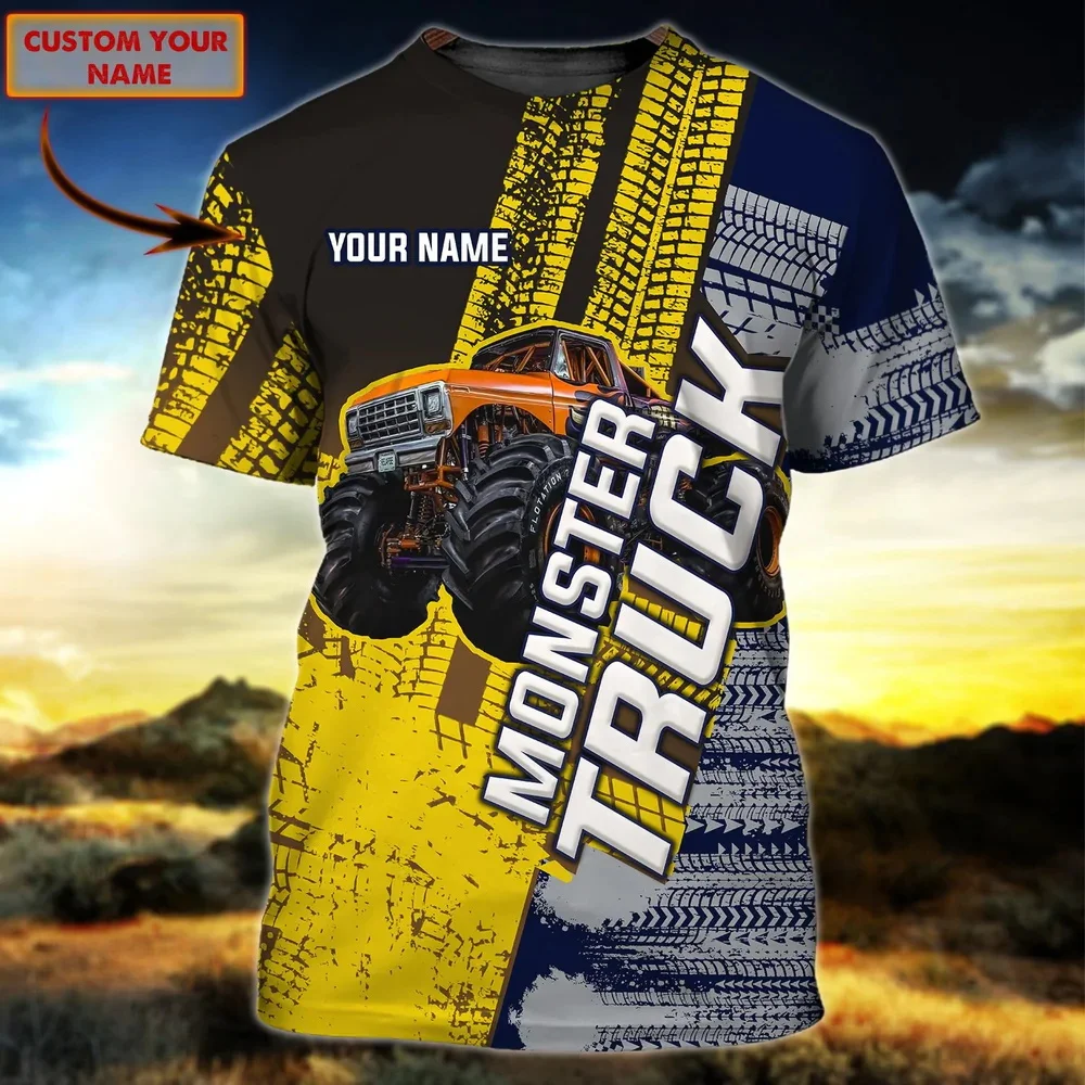 PLstar Cosmos Sommer Herren T-Shirt Trucker Personalisierter Name 3D-Druck T-Shirt Unisex Casual Kurzarm Truck Driver Geschenke DW88 – Detail 29