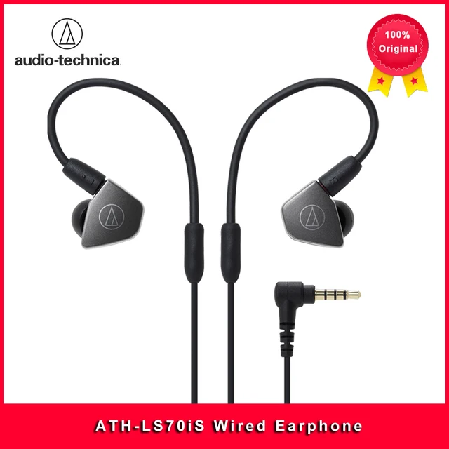 Original Audio Technica ATH-LS70iS Wired Earphone Hifi Double Dynamic In-ear Earphone Monitor Sports Remote Control Microphone 1