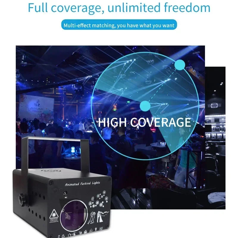 3D Full Color Animation Laser Projection Light Christmas Bar KtV Beam Animation Stage DJ Disc Laser Light