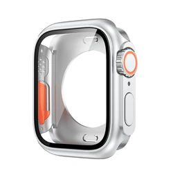 Enhanced Protective Cover with Tempered Glass Screen Protector for 44MM (Silver)