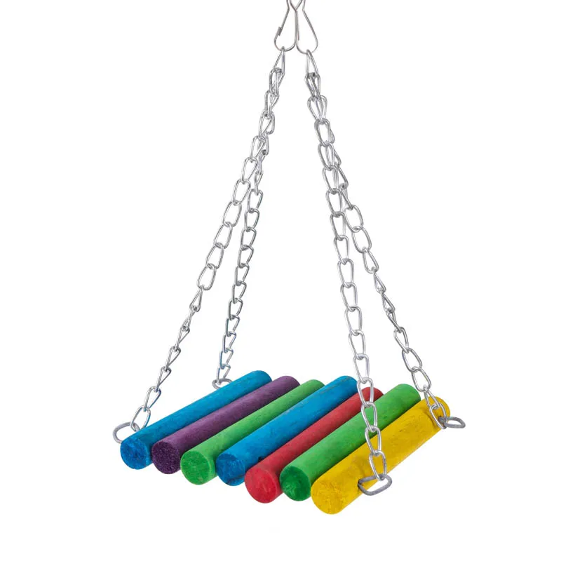 Parrot Toy Bird Toy Bird Swing Toy Bird Cage Accessories Small Pet Ladder Toy Wooden Bird Toys Small Parrot Chewing Training Toys