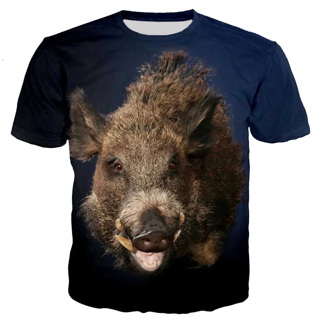 cheap t shirts for men 2022 A Wild Boar Men/women New Fashion Cool 3D Printed T-shirts Casual Style T Shirt Streetwear Tops Dropshipping full t shirt for men