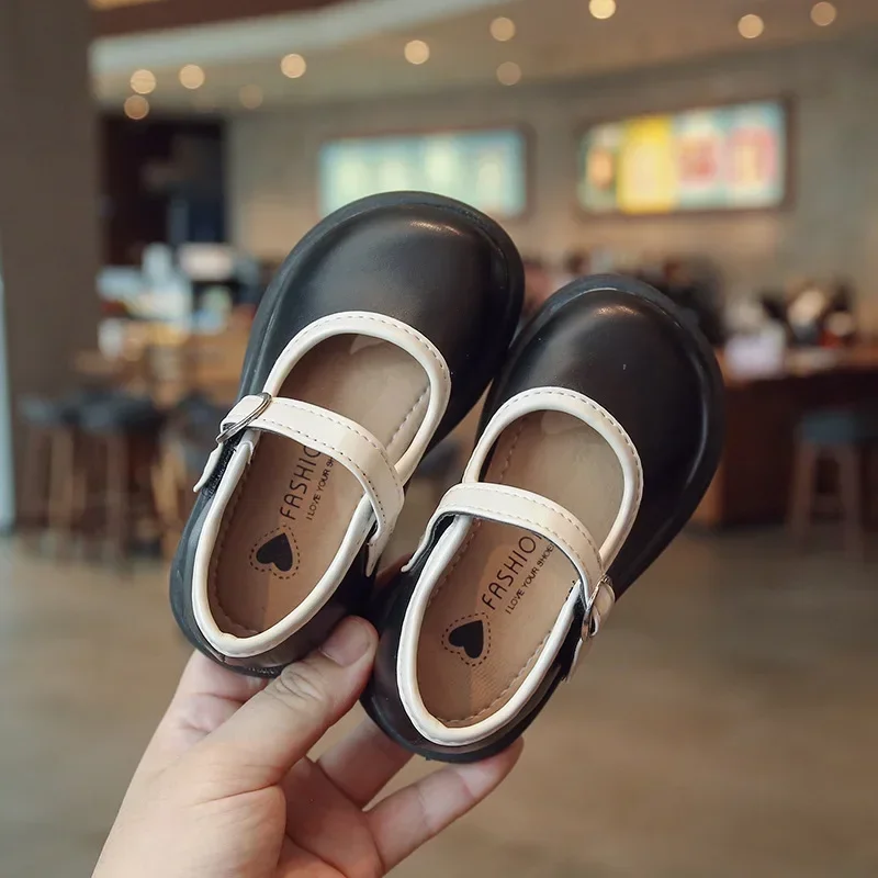 Girls PU Leather Shoes Princess Spring Soft-soled Children Kids Loafer Size 21-36