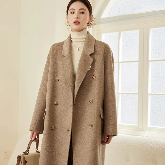 2023 Autumn/Winter High-end Double-sided Woolen Coat: A Simple and Elegant Style