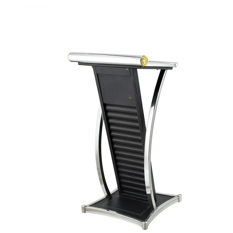 Wholesale hotel black metal rostrum lectern church pulpit podium