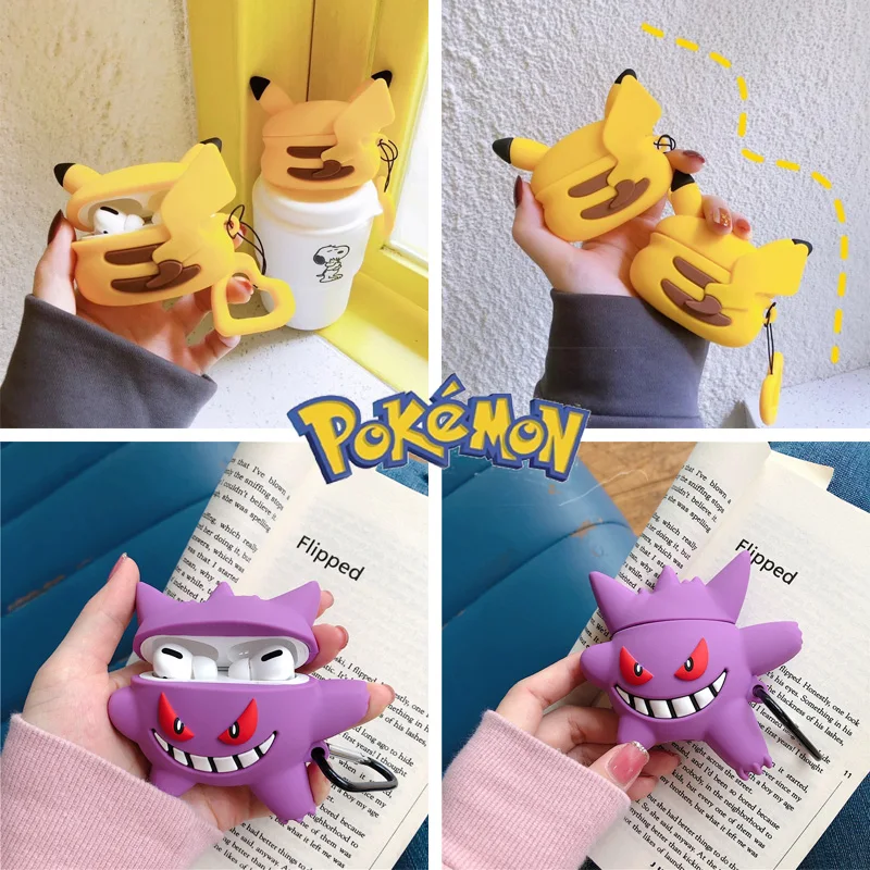 Чехол для телефона с изображением покемона Пикачу AirPods 2 1 Pro Gengar аниме милая пара
