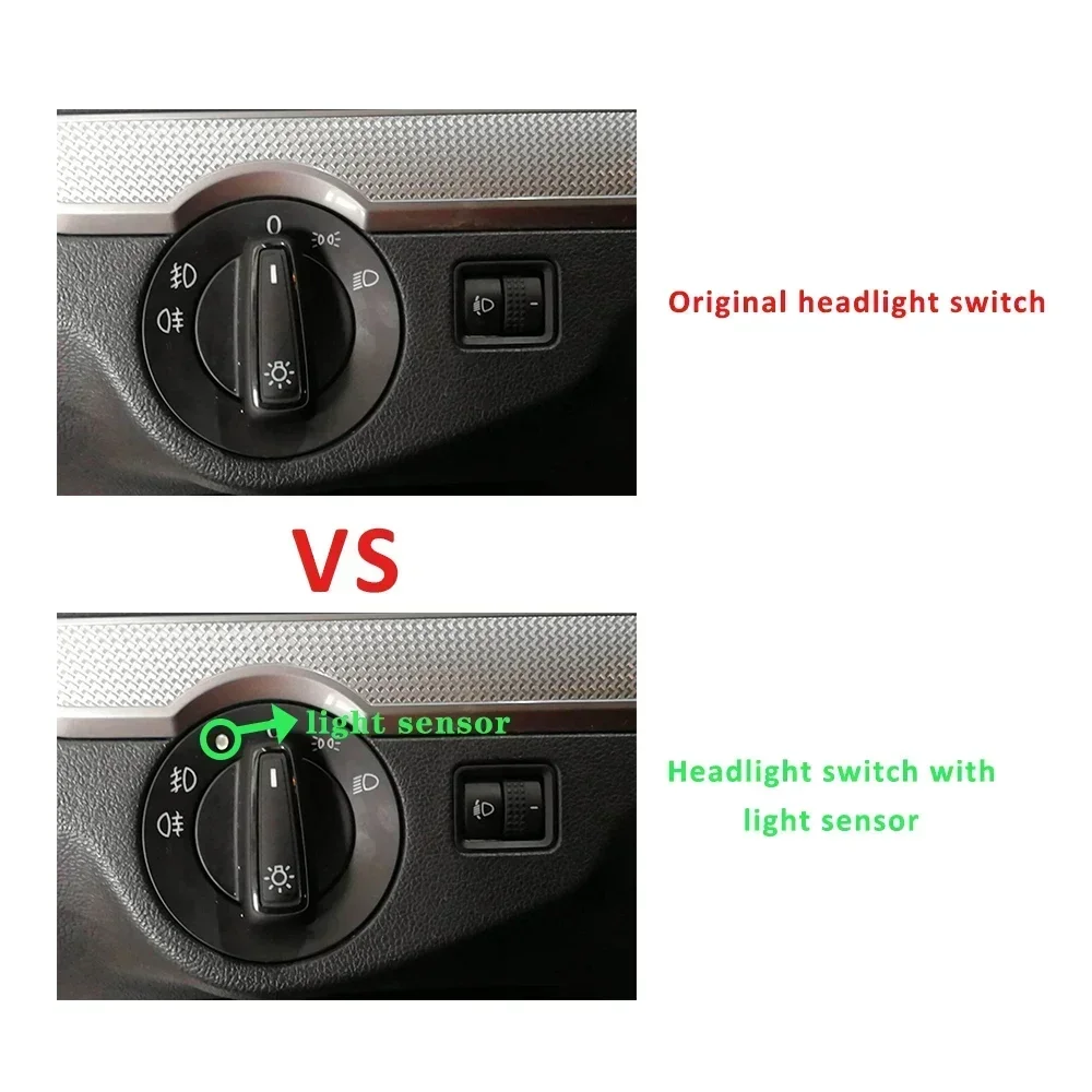 Headlight switch Car Fog Light Control Switch AUTO Headlight Button Sensor for VW Golf 4 Mk4 Tuning Passat B5 Polo 9N Bora Jetta Tiguan Touran