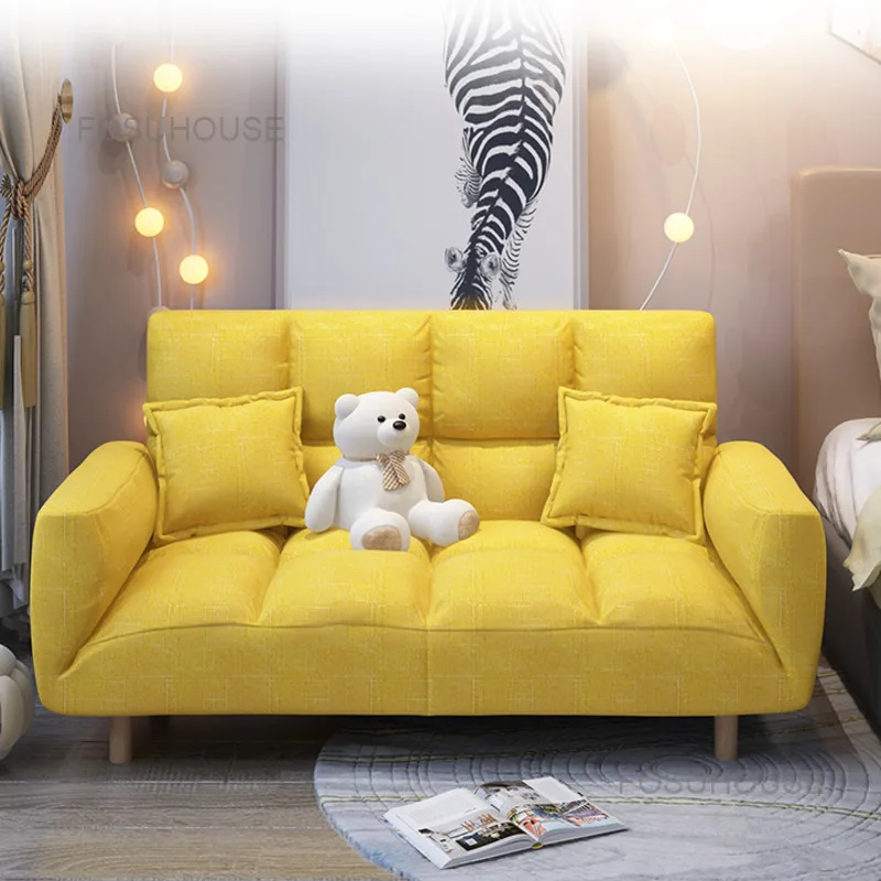 Small Family Living Room Sofas Single Lazy Sofa Bedroom Armchair Home Furniture Apartment Rental House Simple Mini Sofa Bed U