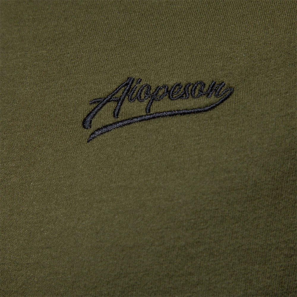 AIOPESON-camisetas de manga larga para hombre, 100% algodón, cuello redondo, informal, Primavera, Diseñador - Imagen 4