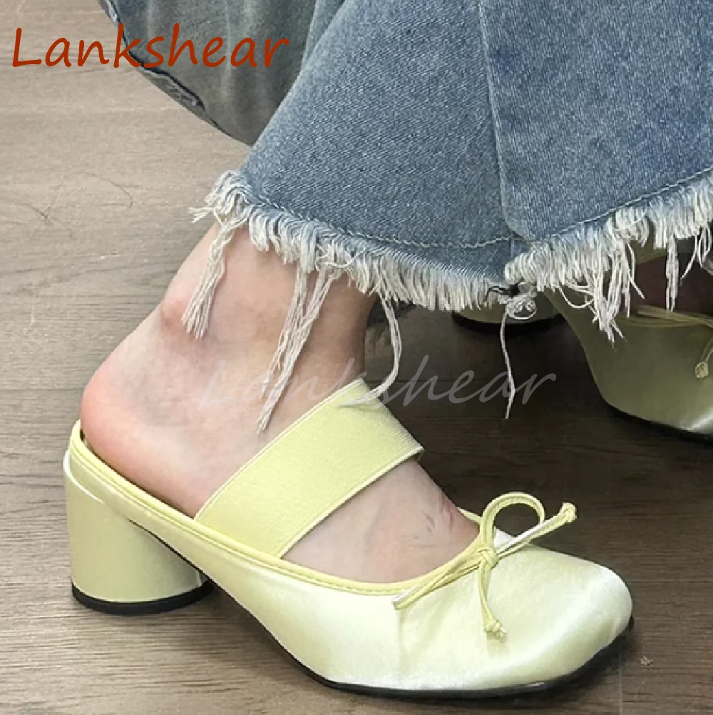 

Square Toe Round Toe Women Slippers Butterfly Knot Summer Solid Slingback Outwear Casual Sexy Party Women Shoes New Arrivals