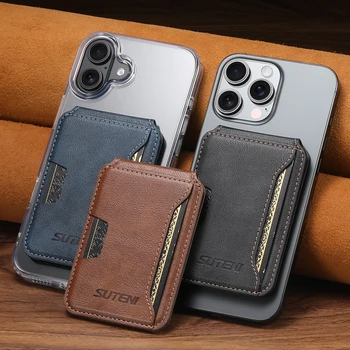 Portafoglio per Cellulare SUTENI con Supporto Magnetico, Porta Carte di Credito in Pelle PU di Lusso